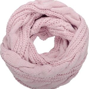 Twisted Light Pink Chunky Warm Knit Loop Scarf NIP